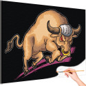Грозный бык Животные Раскраска картина по номерам на холсте
