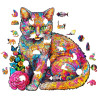  Цветочный кот (S) Деревянные 3D пазлы Woodbests 6275-WP