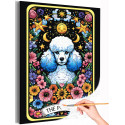 1 Пудель в цветах Таро Животные Собаки Эзотерика Звездное небо Стильная Раскраска картина по номерам на холсте