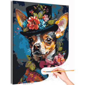  Винтажный портрет той терьера Животные Собаки Чихуахуа Ретро Стильная Интерьерная Раскраска картина по номерам на холсте AAAA-S