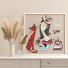 3 Девушка с котом и чайником Чаепитие Еда Женщина Люди Кошка Животные Интерьерная Для девочек Раскраска картина по номерам на хо