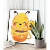 2 Пчела в чашке с медом Коллекция Cute animals Животные Для детей Детские Для девочек Для мальчиков 80х80 Раскраска картина по н