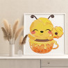 3 Пчела в чашке с медом Коллекция Cute animals Животные Для детей Детские Для девочек Для мальчиков 80х80 Раскраска картина по н