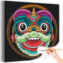 Голова китайского дракона Китай Мифология Раскраска картина по номерам на холсте