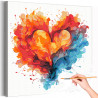 1 Пламенное сердце Любовь Страсть Романтика Абстракция Раскраска картина по номерам на холсте