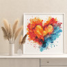3 Пламенное сердце Любовь Страсть Романтика Абстракция Раскраска картина по номерам на холсте