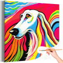 Портрет борзой на ярком фоне Животные Собака Абстракция Для детей Детская Раскраска картина по номерам на холсте