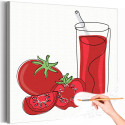 Томатный сок Коллекция Line Натюрморт Еда Для кухни Интерьерная Раскраска картина по номерам на холсте