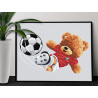 2 Плюшевый мишка футболист Животные Медведь Спорт Для детей Детская Для мальчика 100х125 Раскраска картина по номерам на холсте