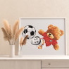 6 Плюшевый мишка футболист Животные Медведь Спорт Для детей Детская Для мальчика Раскраска картина по номерам на холсте