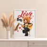 3 Влюбленный мишка с гитарой Животные Медведь Певец Музыка Для детей Детская Для мальчика 80х100 Раскраска картина по номерам на
