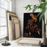 4 Страстный танец фламенко Девушка Ретро Портрет Интерьерная Черная 100х125 Раскраска картина по номерам на холсте
