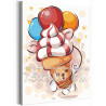 Мороженое с воздушными шарами Коллекция Funny Еда Для детей Детские Для мальчиков Для девочек 75х100 Раскраска картина по номера