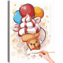 Мороженое с воздушными шарами Коллекция Funny Еда Для детей Детские Для мальчиков Для девочек Раскраска картина по номерам на холсте