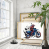 3 Женщина на мотоцикле Мотокросс Девушка Спорт Люди 75х100 Раскраска картина по номерам на холсте