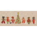 Frieze Christmas Cats (Рождественские коты) Набор для вышивания Le Bonheur des Dames
