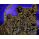 Семья львов Канва с рисунком для вышивки бисером Вышиваем бисером