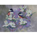  Птицы среди цветов Канва с рисунком для вышивки бисером Вышиваем бисером ПР34