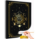 1 Солнце Таро Черная Луна Звезды Эзотерика Зодиак С золотом Раскраска картина по номерам на холсте с металлической краской