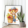 2 Тушканчик с ягодами Животные Мышь Для детей Детская Раскраска картина по номерам на холсте