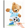 1 Мишка футболист Животные Медведь Спорт Для детей Детская Для мальчика Раскраска картина по номерам на холсте