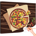 1 Пицца с грибами Еда Натюрморт Италия Для кухни Интерьерная Раскраска картина по номерам на холсте