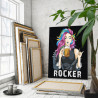 3 Девушка рокер Люди Женщина Портрет Рок 80х100 Раскраска картина по номерам на холсте
