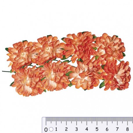 Астры коралловые Цветы бумажные Украшение для скрапбукинга, кардмейкинга Scrapberry's