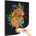 Индийский тигр Животные Хищники Раскраска картина по номерам на холсте