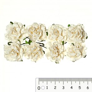 Гвоздики белые Цветы бумажные Украшение для скрапбукинга, кардмейкинга Scrapberry's