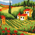 Сельский пейзаж Алмазная вышивка мозаика на подрамнике Белоснежка