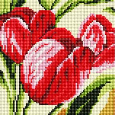 Тюльпаны Алмазная вышивка мозаика на подрамнике Белоснежка