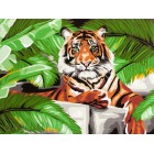 Зеленоглазый тигр Раскраска картина по номерам акриловыми красками на холсте