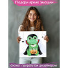 2 Динозавр с клыками на Хэллоуин Животные Happy Halloween Праздник Для детей Детская 40х40 Раскраска картина по номерам на холст