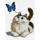 Кошка с бабочкой Набор для вышивания Белоснежка