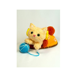  Котик в тапочке Набор для создания игрушки своими руками Перловка ПШ-1851