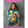  Девушка ведьма Эзотерика Люди Женщина Фэнтези Луна Природа Огонь Раскраска картина по номерам на холсте AAAA-NK895