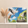  Семья аистов Весна Птицы Природа Интерьерная Дети Раскраска картина по номерам на холсте AAAA-NK1208