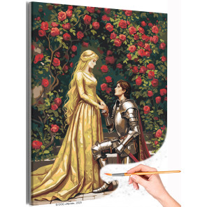  Рыцарь и девушка Темное фэнтези Принцесса Дарк соулс Dark Souls дарк фэнтези Пара Любовь Романтика Раскраска картина по номерам