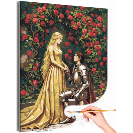  Рыцарь и девушка Темное фэнтези Принцесса Дарк соулс Dark Souls дарк фэнтези Пара Любовь Романтика Раскраска картина по номерам