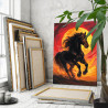  Лошадь на закате Огненная Красная Новогодняя Конь Животные Символ года Новый год Раскраска картина по номерам на холсте AAAA-NK