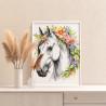  Лошадь с цветами Животные Символ года Новогодняя Раскраска картина по номерам на холсте AAAA-NK1211