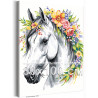 Лошадь с цветами Животные Символ года Новогодняя 80х100 Раскраска картина по номерам на холсте