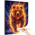  Огненный медведь Животные Светящаяся в темноте Яркая Оберег Раскраска картина по номерам на холсте с неоновыми красками AAAA-NK