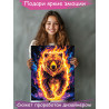  Огненный медведь Животные Светящаяся в темноте Яркая Оберег Раскраска картина по номерам на холсте с неоновыми красками AAAA-NK