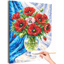 Натюрморт с маками Цветы в вазе Букет Яркая Интерьерная Для мамы Раскраска картина по номерам на холсте