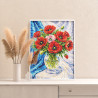 Натюрморт с маками Цветы в вазе Букет Яркая Интерьерная Для мамы Раскраска картина по номерам на холсте