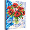 Натюрморт с маками Цветы в вазе Букет Яркая Интерьерная Для мамы 80х100 Раскраска картина по номерам на холсте
