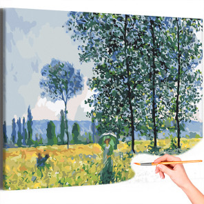 Клод Моне Эффект солнечного света под тополями 