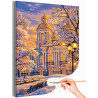 Санкт-Петербург Морской Никольский собор Питер Храм Пейзаж Зима Закат Церковь Раскраска картина по номерам на холсте